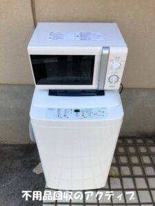 調布市で回収したレンジと洗濯機